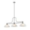 Z-Lite Melange 3 Light Chandelier, Brushed Nickel & White Linen 725-3BN-DWL14 - alternate 1